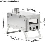 POMOLY Ti Mini 0.6 Titan-Campingofen – Ultraleichter, faltbarer Holzofen für Backpacking & Trekking – Hochwertiges Titan – Inklusive 2 m Schornstein – Kompakt & Hitzeresistent - Image 4