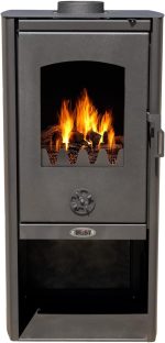 DanDiBo Polar Kaminofen – 6,4 kW – Freistehender Holzofen mit Sichtfenster & Holzfach – Energieeffizienzklasse A – Zertifizierte Qualität