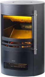 Carlo Milano „Mojave“ (NX8201) Elektro-Kamin – 2000 W – Realistischer 3D-Flammeneffekt – Mit Thermostat & 2 Heizstufen – Modernes rundes Design – Sicher & Sauber