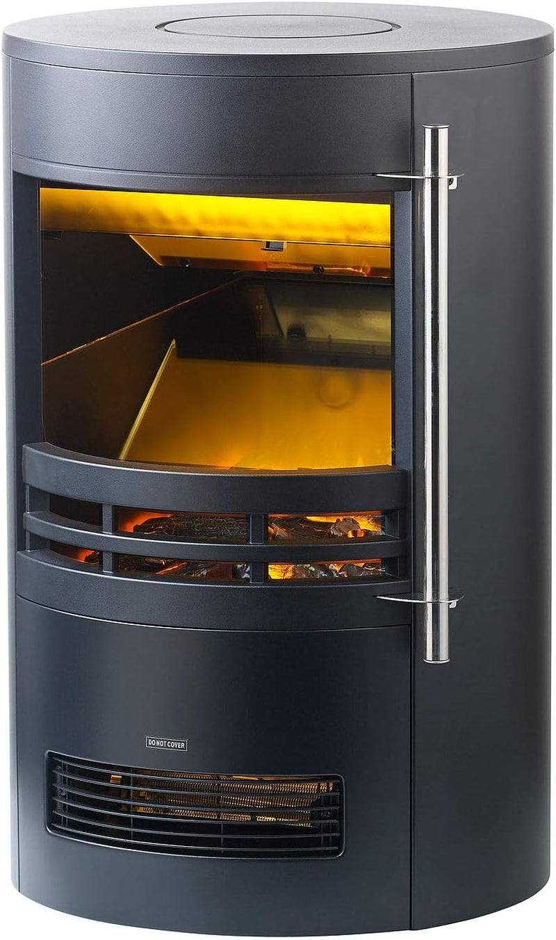 c3fc93ade6a3d26b0b52ad180cfb5ddf.jpg Carlo Milano „Mojave“ (NX8201) Elektro-Kamin – 2000 W – Realistischer 3D-Flammeneffekt – Mit Thermostat & 2 Heizstufen – Modernes rundes Design – Sicher & Sauber - Image 1