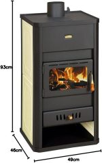 Prity S3 W13 Wasserführender Kaminofen – 18 kW – Zentralheizungs-Anschluss mit integriertem 16-Liter-Wassertaschen-Boiler – Energieeffizienzklasse A – Robuste Stahl-Konstruktion - Image 9