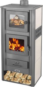 DanDiBo Ambasador Kaminofen – 12,1 kW – Mit Backfach – Freistehender Holzofen für Heizung & Kulinarik – Energieeffizienzklasse A – Zertifizierte Qualität