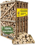 Neandertaler Feuer Premium Eichen-Brennholz 25 cm – 2 RM kammergetrocknet auf Palette (ca. 1000 kg) – Ofenfertig für Kamin, Pizzaofen, Grill & Smoker