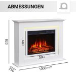 BALDERIA Finn Elektrokamin mit Kaminsims – 2000W – 3D-Flammeneffekt & 13-farbige Ambientebeleuchtung – Inkl. Fernbedienung - Image 6