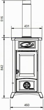 La Nordica Gemma Elegance Kaminofen – 6 kW – Kompakter Design-Kamin mit edler Majolika-Verkleidung – Bordeaux – Hocheffizient & emissionsarm - Image 2