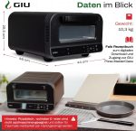 GIU Falò Elektro-Pizzaofen – 450°C Profi-Heißluftofen – „Pizzaiolo Set“ inklusive Zubehör – FusionHeat-Technologie – Neapolitanische Pizza in 2 Minuten – Mit Pyrolyse-Selbstreinigung - Image 7