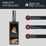 BENE ON FIRE „Delaware“ Outdoor-Kamin – 150 cm Gartenofen – Moderner Terrassenkamin aus pulverbeschichtetem Stahl – Mit integriertem Holzfach – Stilvolles Design für Terrasse & Garten - Image 5