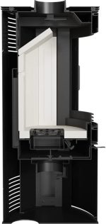 Kratki AB 2 (KOZA/AB/S/2) Kaminofen – 10 kW – Modernes ovales Design – Schwarz – Mit TERMOTEC-Speicher – Externe Luftzufuhr – Hocheffizient - Image 5