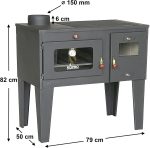 DanDiBo Alegra 93933 Kaminofen – 6 kW – Multifunktionaler Küchenherd mit Backfach & 3 Kochfeldern – Energieeffizienzklasse A – Autark heizen & kochen – Schwarz - Image 2