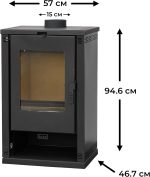 ALAZ Mouse K9-MAX Kaminofen – 10 kW – Leistungsstarker Holzofen für große Räume – Mit Schamott-Brennkammer – Energieeffizienzklasse A+ – Für 50 cm Scheitholzlänge - Image 3