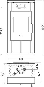 Wamsler Yuna freistehender Kaminofen – 6 kW, Eisengrau - Image 3