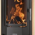 Justus Usedom 5 Kaminofen – 5,5 kW – Mit edler Sandstein-Verkleidung – Dreifach-Luftsystem – Dauerbrand-Funktion – Flexibler Rauchrohranschluss