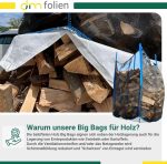dm-folien Holz-Big Bag (10er Set) – 100 x 100 x 160 cm | 1.000 kg Traglast | Robuste Big Packs für Brennholz mit Netzgewebe & Sternboden | Stabil & Wiederverwendbar - Image 6