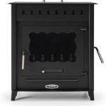Prensa Vesubio 2 Kaminofen – 14,3 kW – Kraftvoller Werkstatt- & Küchenofen mit Backfach – Energieeffizienzklasse A – Robuste Stahl-Konstruktion – Inkl. Seitenlade-Tür