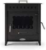 Prensa Vesubio 2 Kaminofen – 14,3 kW – Kraftvoller Werkstatt- & Küchenofen mit Backfach – Energieeffizienzklasse A – Robuste Stahl-Konstruktion – Inkl. Seitenlade-Tür