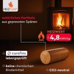 HEIZFUXX Nestro XL Rote Hartholz-Briketts – 300 kg Palette (30 x 10 kg Packungen) – Premium-Briketts für Kamin, Ofen & Heizkessel – Hoher Heizwert & aschearm - Image 3