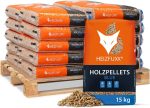 HEIZFUXX Premium Holzpellets (Blau) – 300 kg Palette (20 x 15 kg Säcke) – 6 mm Weichholz-Pellets, ENplus A1 zertifiziert, hoher Heizwert & aschearm