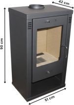 Balkan Energy Talon Kaminofen – 7 kW – Moderner Konvektionsofen – Graphitgrau – Mit Holzfach – Energieeffizienzklasse A – Ecodesign-konform - Image 4