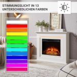 BALDERIA Finn Elektrokamin mit Kaminsims – 2000W – 3D-Flammeneffekt & 13-farbige Ambientebeleuchtung – Inkl. Fernbedienung - Image 5