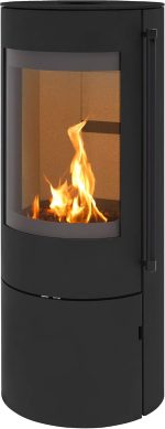 H&M Germany EVO 2.1 Kaminofen – 7 kW – Moderner Design-Kamin mit Panoramasicht – Integriertes Holzfach mit Tür – Energieeffizienzklasse A – Flexible Rauchrohr-Anschlüsse - Image 2