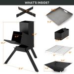 Stanbroil 3-in-1 Raketenofen – Outdoor-Campingkocher für Holz mit Grillrost und Kochplatte - Image 2