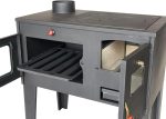 DanDiBo Alegra 93933 Kaminofen – 6 kW – Multifunktionaler Küchenherd mit Backfach & 3 Kochfeldern – Energieeffizienzklasse A – Autark heizen & kochen – Schwarz - Image 4