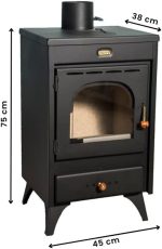 BALKAN ENERGY K1 R Holz- & Kohleofen – 9 kW, Graphitschwarz, Energieeffizienzklasse A - Image 3