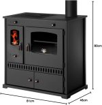 Prometey Perfect Eco Kaminofen – 7 kW – Mit Backfach & Kochfeldern – Energieeffizienzklasse A+ – Autarke Heiz- & Kochlösung – Schwarz – Modernes Design - Image 7