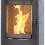Thermia München XL Kaminofen – 7 kW – Moderner Speicherofen mit Speckstein-Verkleidung – Energieeffizienzklasse A+ – Panorama-Sichtfenster – Dauerbrand-fähig